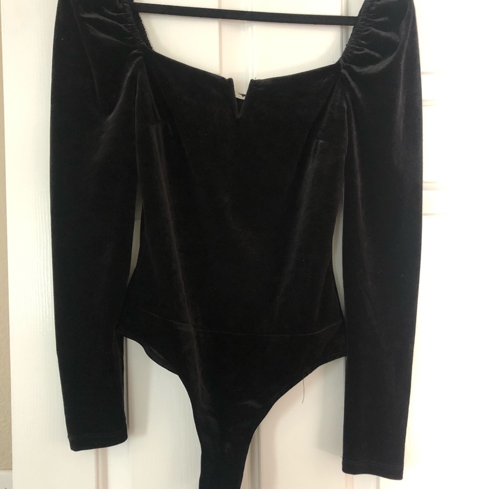 Bodysuit black velvet